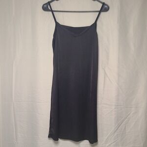 Vintage Y2K Vassarette Black Slip Dress LBD Coquette 90s Satin Sexy Chic Romance